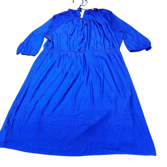 Skies Are Blue Dress Womens 3X Blue Lined Cinched Waist Round Neck Pullover - Picture 12 of 16